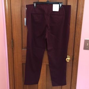 Maroon skinny dress pants
